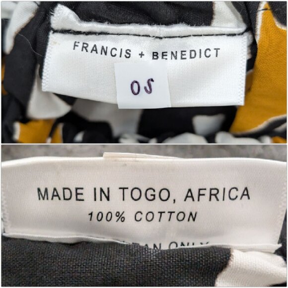 Francis Benedict Crop Top Womens Black Gold African Flutter Sleeve Pullover OS - Picture 4 of 8